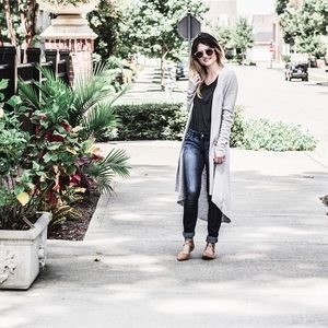 Grey Button Down Knit Cardigan
